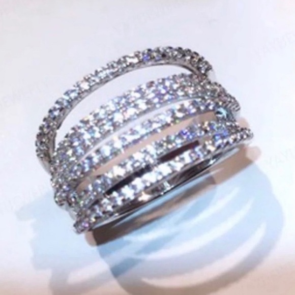 NEW💍6.4 CT 18K WHITE GOLD DIAMOND RING, CUTE RING, SHINY RING. - Picture 4 of 6